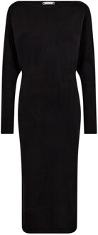 Stretch midi-jurk Row  zwart - L,M,