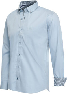 Stretch overhemd ancona Blauw - XL