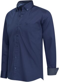 Stretch overhemd ancona Blauw