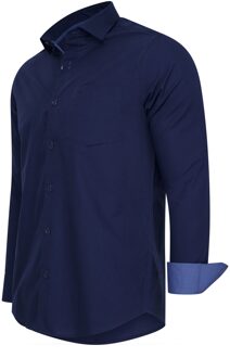 Stretch overhemd milano Blauw - L