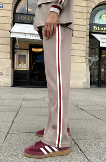 Stretch Pantalon Met Bies Taupe