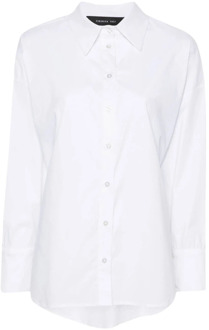 Stretch poplin overhemd met lange mouwen Federica Tosi , White , Dames - S,2Xs