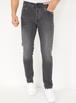 Stretch spijkerbroek regular fit jeans Grijs - 29