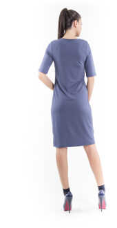 Stretch Stof Shift Jurk Navy - EU 36 / UK 8