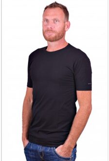 stretch T-shirt Ottawa, O-hals, zwart