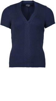 Stretch top met V-hals Emma  blauw - S,M,L,XL,