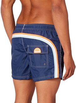 Stretch Waist Zwemshort Heren blauw - oranje - wit - licht blauw - M