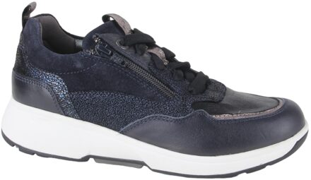 Stretchwalker Navy Leren Sneaker Xsensible , Blue , Dames - 38 Eu,41 Eu,39 Eu,43 Eu,40 EU