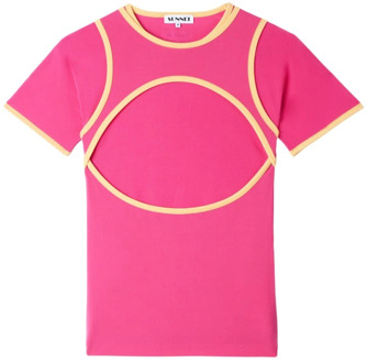 Stretchy hot pink T-shirt met gecombineerde bh Sunnei , Pink , Heren - L,M,S,Xs