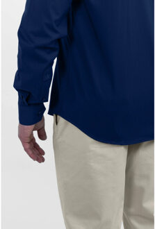 Strijkvrij overhemd bamboe - maat 42 (L) Blauw