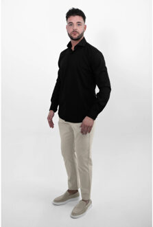 Strijkvrij overhemd bamboe Zwart - 43 (XL)