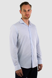 Strijkvrij overhemd gestreept poplin - maat 44 (XL) Wit