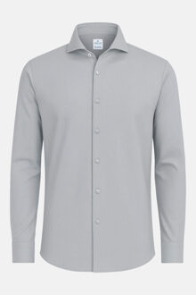 Strijkvrij overhemd japanese knitted licht - maat 41 (L) Grijs