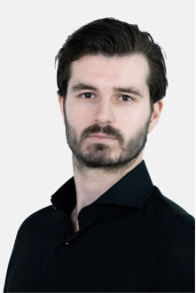 Strijkvrij overhemd katoen satijn - maat 37 (S) Zwart