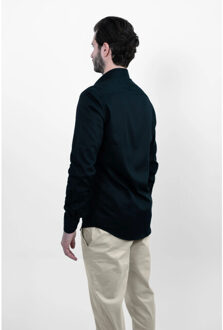 Strijkvrij overhemd katoen satijn Zwart - 38 (S)