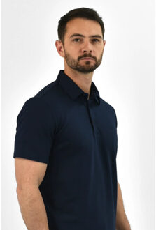 Strijkvrij poloshirt - Blauw - XL