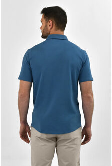 Strijkvrij poloshirt royal blue - maat S Blauw