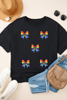 Strikpatroon T-shirt met Korte Mouwen - maat M Zwart