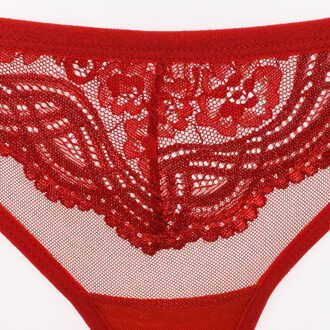 String 21685 vrouw met drie strengen kant - maat Rood