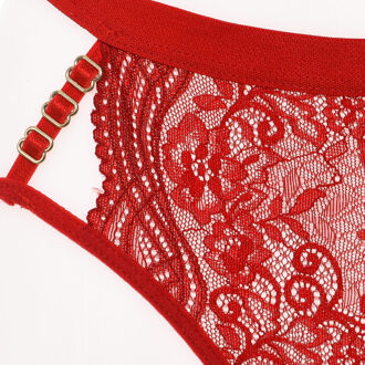 String met kant en lint in de taille 21683 vrouw Rood