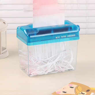 Strip-Cut Paper, Mini Hand Crank Paper Shredder Paper Cutting Transparent Home Office Shredder for A6, Folded A4 Paper