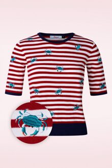 Stripe Crab gestreepte trui in rood en blauw Rood/Multicolour