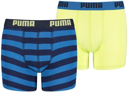 Stripe Print Boxer 2 pack - Blauw/Groen - Kinderen - maat  128