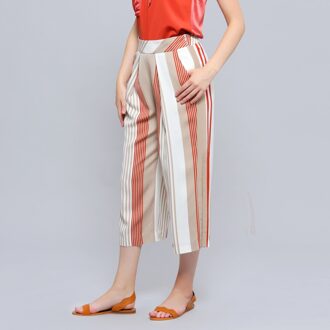 Stripe print vouw capri -broek - maat Veelkleurig
