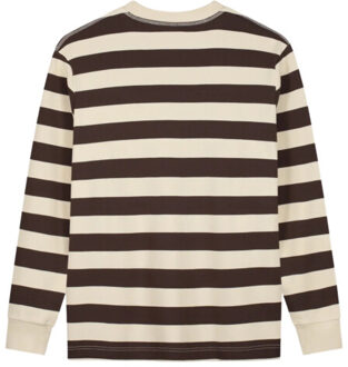 Striped rib crewneck sweaters m220204 Bruin - L