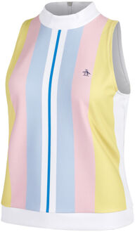 Striped Ribbed Tanktop Dames-Wit - XS