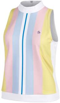 Striped Ribbed Tanktop Dames-Wit - XS