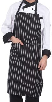 Stripped Chef Schorten Met 2 Zakken Mouwloze Volwassen Mannen Vrouwen Schort Keuken Koken Tools Plaid Polyester Slabbetjes