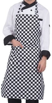 Stripped Chef Schorten Met 2 Zakken Mouwloze Volwassen Mannen Vrouwen Schort Keuken Koken Tools Plaid Polyester Slabbetjes