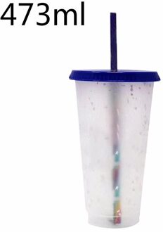 Stro Cup Lovertjes Glitter Cup Kleurrijke Koffie Sap Stro Mok Eenvoudige Leuke Netto Bodem Outdoor Draagbare Cup 03 473ml 1stk