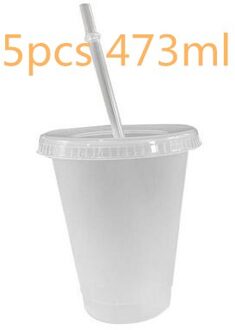 Stro Cup Lovertjes Glitter Cup Kleurrijke Koffie Sap Stro Mok Eenvoudige Leuke Netto Bodem Outdoor Draagbare Cup 06 473ml 5stk