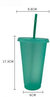 Stro Cup Lovertjes Glitter Cup Kleurrijke Koffie Sap Stro Mok Eenvoudige Plastic Bodem Outdoor Draagbare Cup plastic blauw