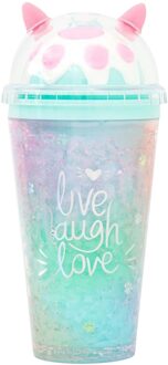 Stro Cup Met Cat Claw Vorm Heldere Gradiënt Kleuren Lekvrij Drinkwater Flessen groen