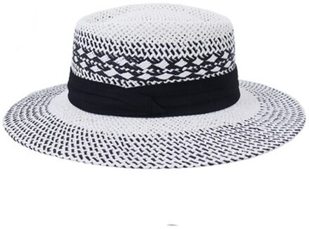 Stro Hoeden Vrouwen Mannen Zomer Lente Ronde Top Wide Brim Zomer Hoeden Groen Blauw Gestreepte Riem Band Luxe Natuurlijke Raffia zomer Hoed 1