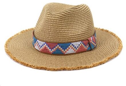 Stro Hoeden Vrouwen Riem Band Khaki Zwart Zomer Lente Zon Hoeden Brede Rand Toevallige Outdoor Zon Bescherming Outdoor Strand Zomer hoeden