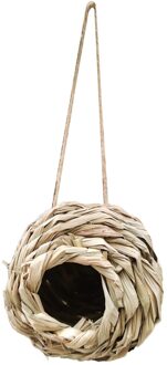 Stro Vogelnesten Natuurlijke Vogel Huis Hummingbird Huis Outdoor Opknoping Venster Birdhouse Dispenser Voedsel Container Huis Decor