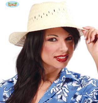 Strohoed Ibiza naturel Wit - Transparant