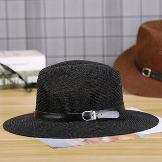 Strohoed Mannen Fedora Hoeden Met Riem Vintage Vrouwen Trilby Caps Zomer Fedora Uv Jazz Hoed Hoed Vrouwen vilt 2