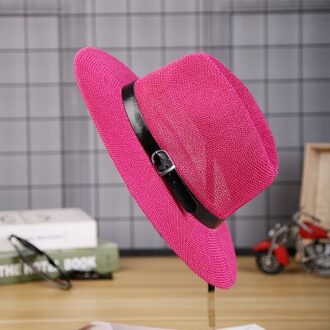 Strohoed Mannen Fedora Hoeden Met Riem Vintage Vrouwen Trilby Caps Zomer Fedora Uv Jazz Hoed Hoed Vrouwen vilt 3