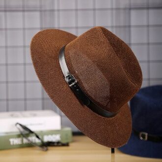 Strohoed Mannen Fedora Hoeden Met Riem Vintage Vrouwen Trilby Caps Zomer Fedora Uv Jazz Hoed Hoed Vrouwen vilt 4