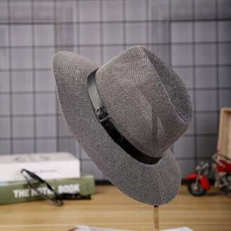 Strohoed Mannen Fedora Hoeden Met Riem Vintage Vrouwen Trilby Caps Zomer Fedora Uv Jazz Hoed Hoed Vrouwen vilt 6