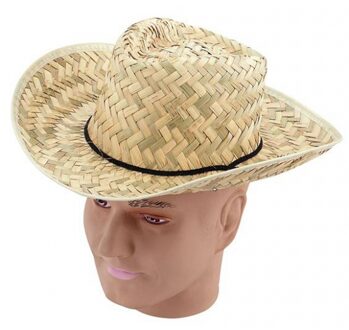 Strohoed voor heren - Verkleedhoofddeksels Beige