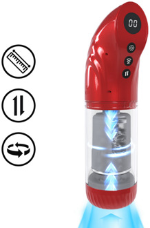 StrokeMate - Suction Rotation and Thrusting Masturbator Pump - Metallic Red