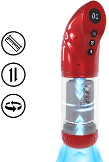StrokeMate - Suction Rotation and Thrusting Masturbator Pump - Metallic Red