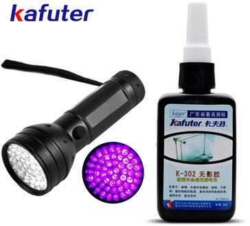 Strong 50ml Kafuter UV Glue UV Curing Adhesive K-302+51 LED UV Flashlight UV Curing Adhesive Crystal Glass and Metal Bonding