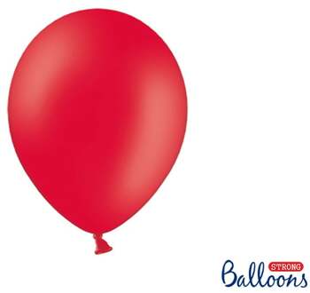 """Strong Ballonnen 27cm, Pastel Poppy rood (1 zakje met 10 stuks)"""